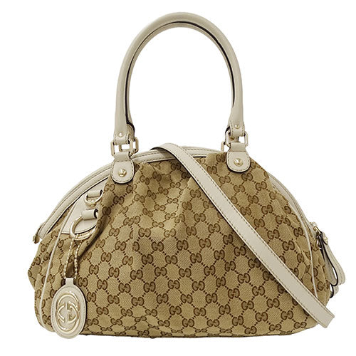 Gucci GG Canvas 2way Handbag Beige
