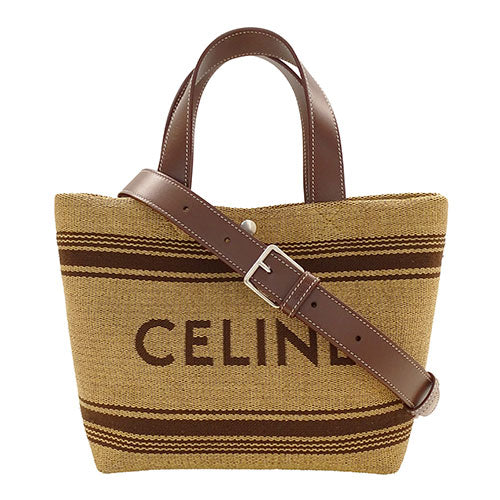 Celine Straw Handbag 2way Brown