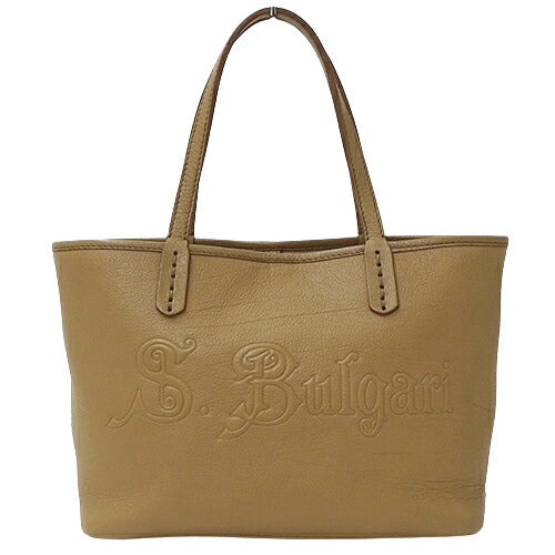 Bvlgari Leather Tote Bag Beige