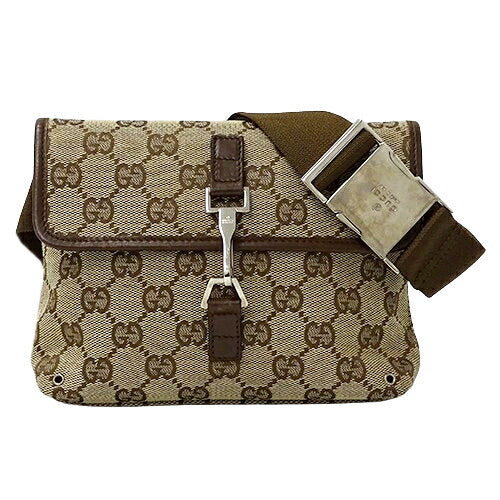 Gucci GG Canvas Waist Bag Beige Brown