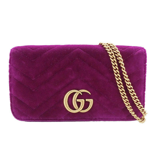 Gucci GG Marmont Velvet Shoulder Bag Purple
