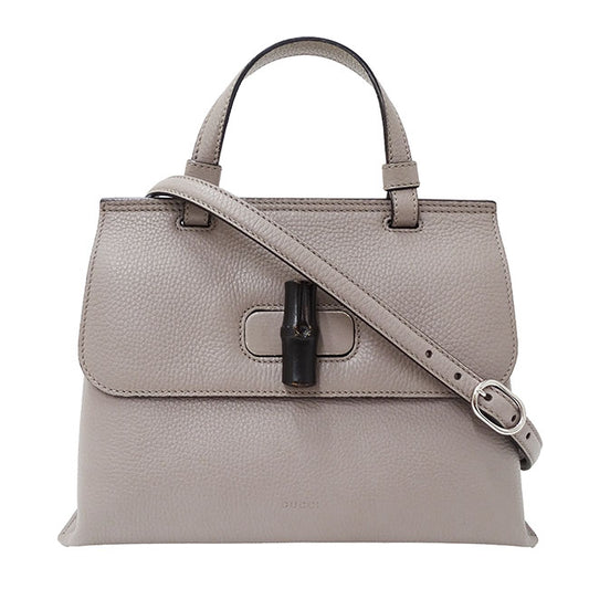 Gucci Leather Bamboo Daily 2way Bag Gray