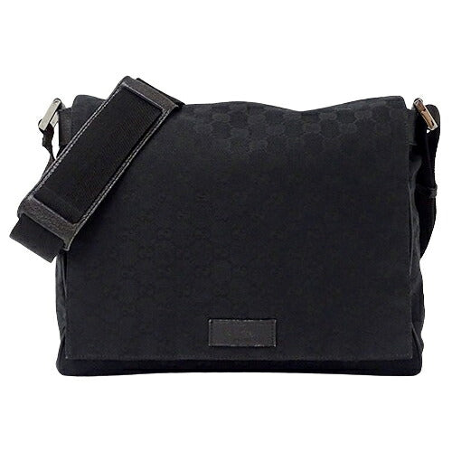 Gucci GG Canvas Shoulder Bag Black 146236