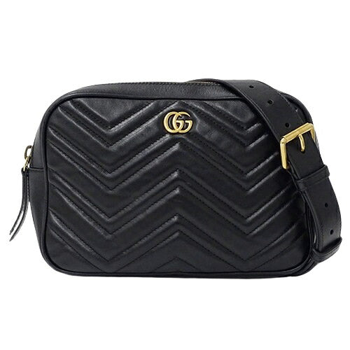 Gucci Leather Waist Bag GG Marmont Black
