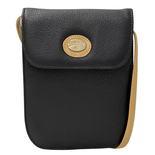 Gucci Leather Vintage Shoulder Bag Black