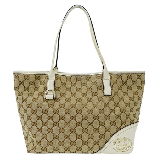 Gucci GG Canvas Leather Tote Bag 169946