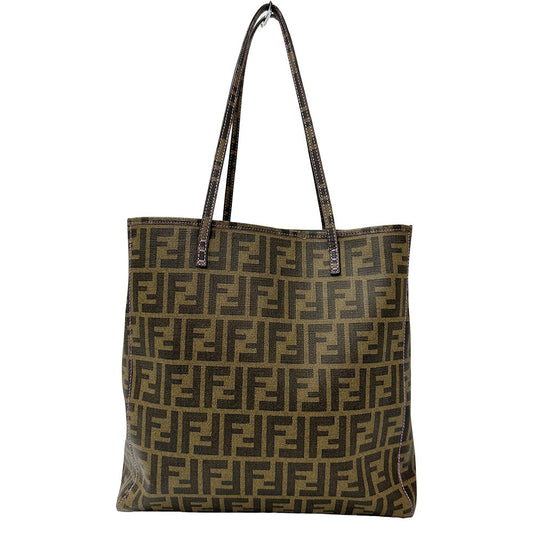Fendi Zucca Tote Bag Dark Brown PVC
