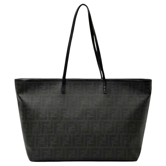 Fendi Leather Tote Bag Black Gray