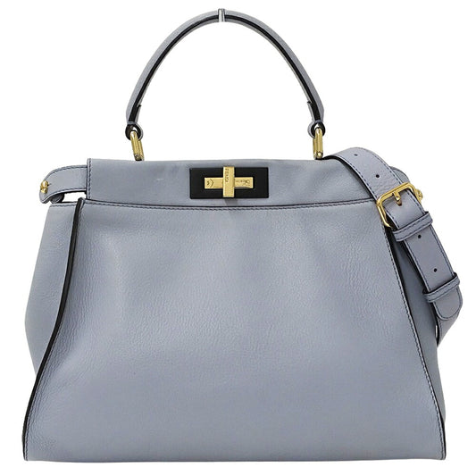 Fendi Leather Handbag 2way Light Blue
