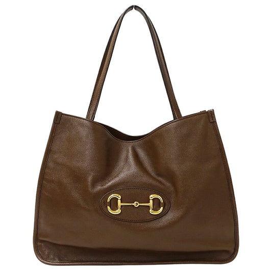 Gucci Leather Horsebit Tote Shoulder Bag