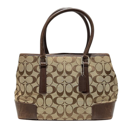 Coach Signature Leather Canvas Handbag 6089