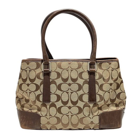 Coach Signature Leather Canvas Handbag 6089