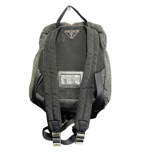 Prada Gray Wool Canvas Backpack