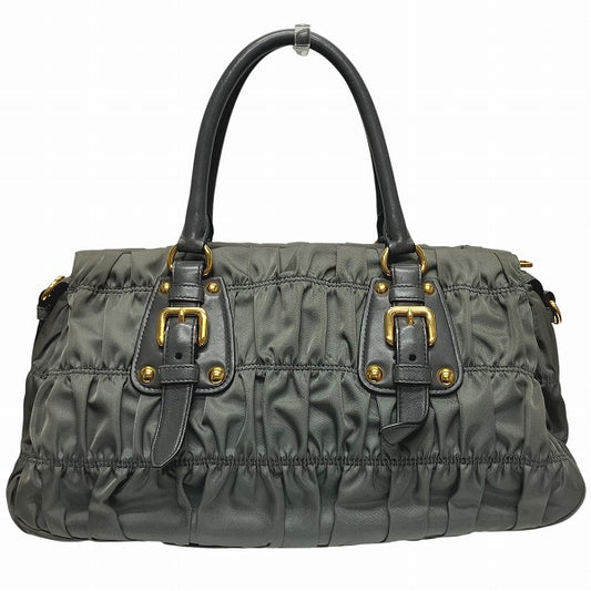 Prada Nylon Leather Gathered Bag BN1407