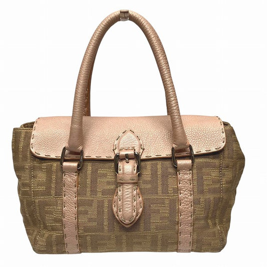 Fendi Mini Linda Canvas Leather Handbag