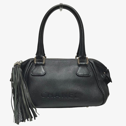 Chanel Logo Fringe Mini Boston Bag