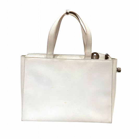 Celine Leather White Tote Bag