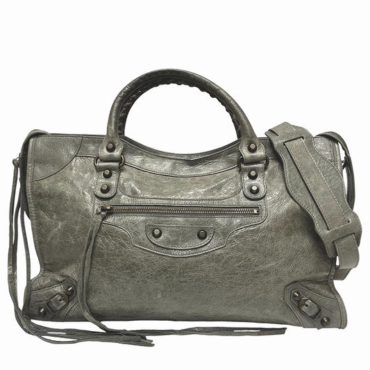 Balenciaga The City 2way Gray Leather Bag