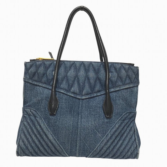 Miu Miu Denim Leather Biker Tote Bag RN1031