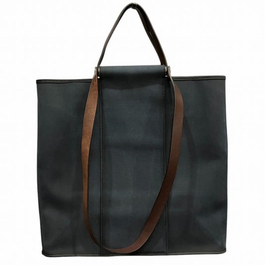 Hermes Cabas GM Canvas Leather Tote Bag