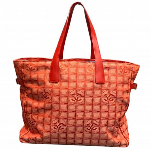 Chanel Nylon Jacquard Leather Tote Bag