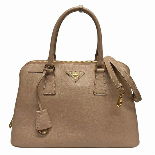 Prada Saffiano Leather 2way Handbag Pink Beige