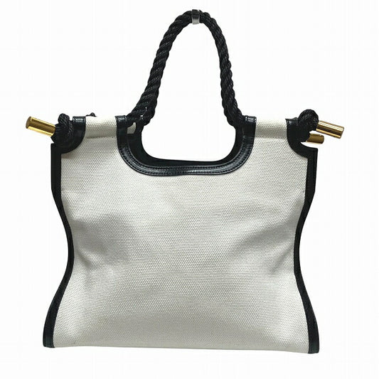 Marni Marcel Canvas White Tote Bag