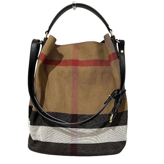 Burberry Ashby Check 2Way Canvas Leather Bag