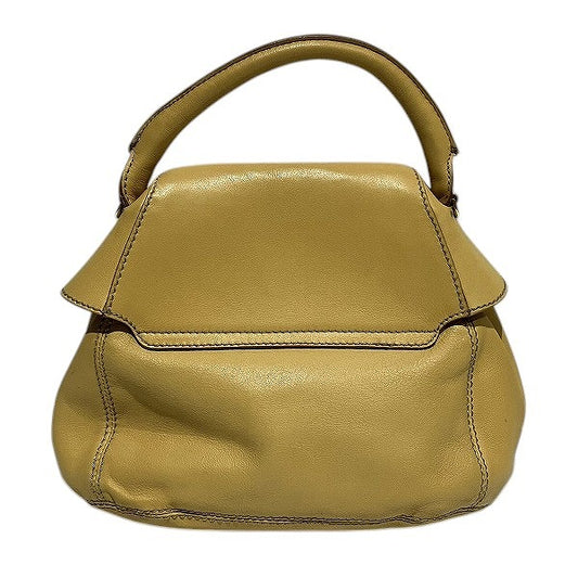 Borbonesi 2WAY Leather Yellow Handbag