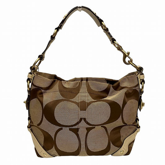 Coach Signature Canvas Leather Shoulder Bag 10619