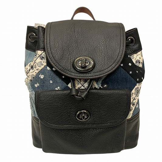 Coach Denim Leather Canyon Quilted Backpack 37743