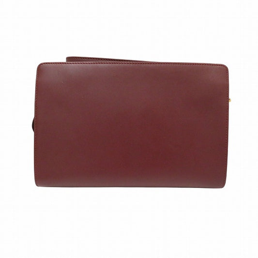 Cartier Must Line Bordeaux Leather Clutch Bag