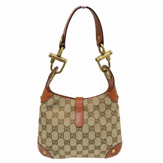 Gucci Jackie 120885 Leather Canvas Handbag