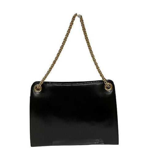 Bally Leather Gold Chain Clasp Handbag