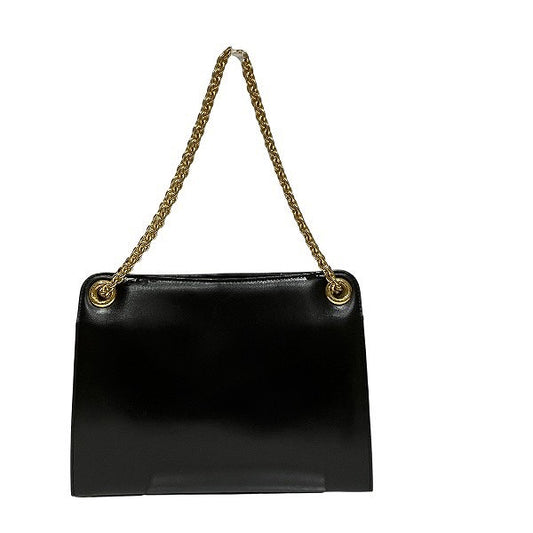 Bally Leather Gold Chain Clasp Handbag