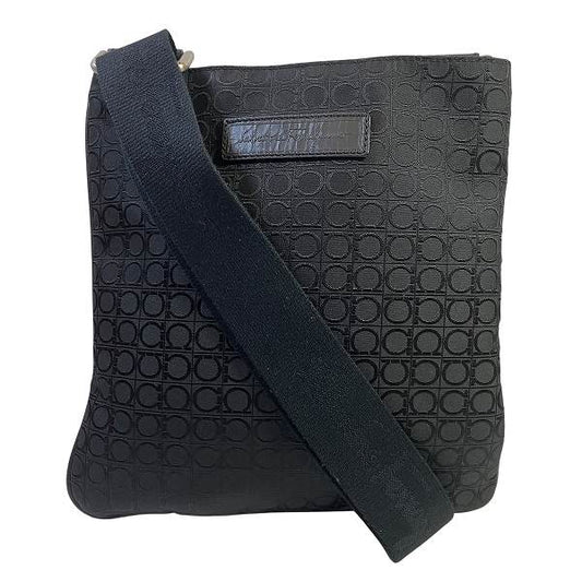 Salvatore Ferragamo Nylon Leather Gancini Shoulder Bag