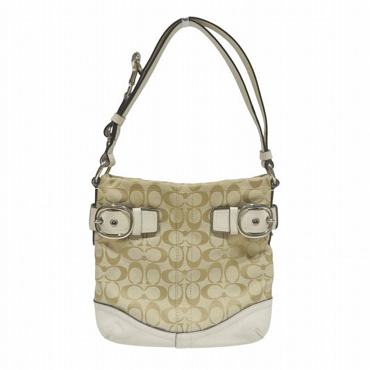 Coach Signature Canvas Leather Shoulder Bag F17088