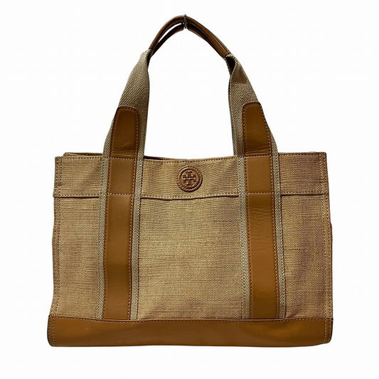 Tory Burch Canvas Leather Tote Bag