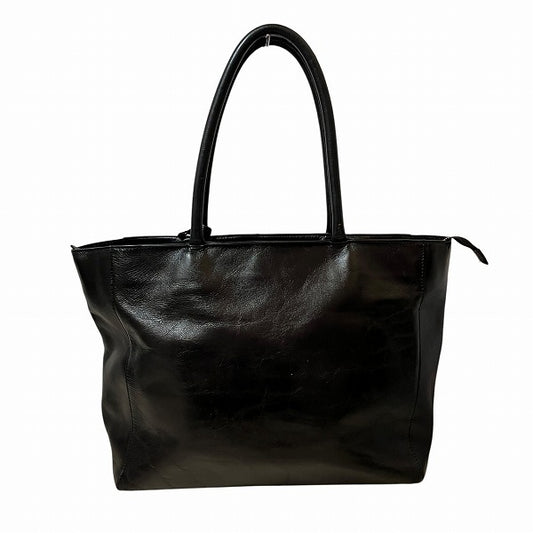 United Arrows Green Label Relaxing Black Leather Tote Bag