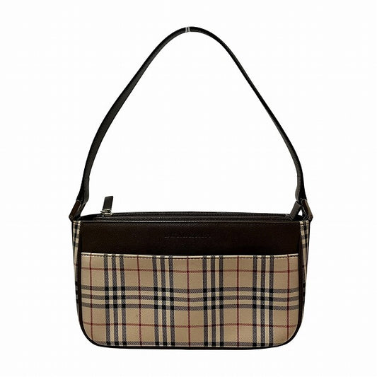 Burberry Canvas Leather Nova Check Shoulder Bag