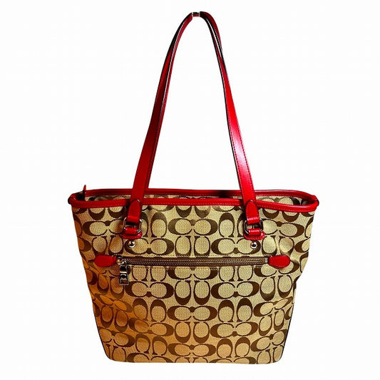 Coach Signature Canvas Leather Tote Bag F36375