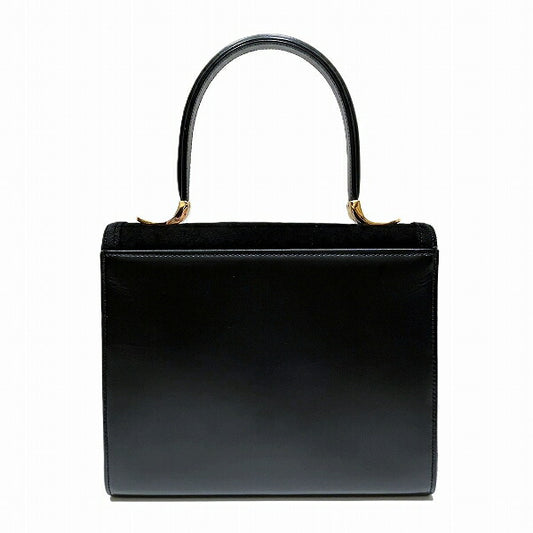 Suede Leather Formal Black Handbag for Women
