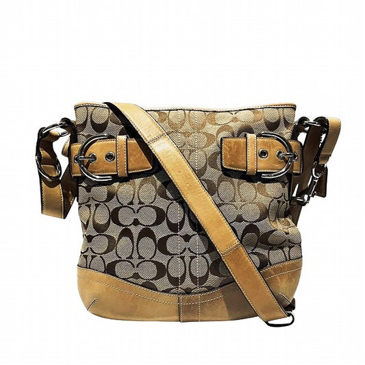 Coach Signature Leather Shoulder Bag 3574