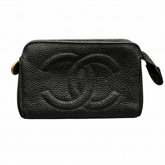 Chanel Caviar Skin Coco Mark Pouch