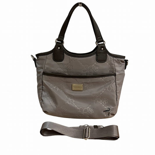 Crocodile 2WAY Handbag Shoulder Bag Beige