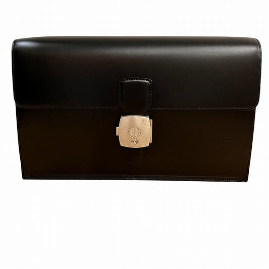Dunhill Leather Push Lock Clutch Bag