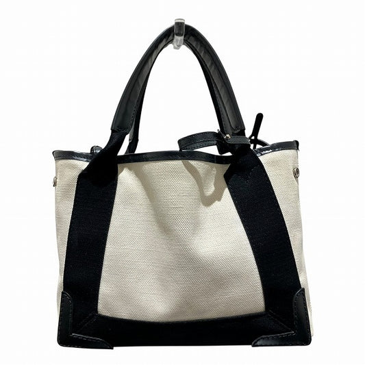 Balenciaga Navy Cabas XS Canvas Leather Bag