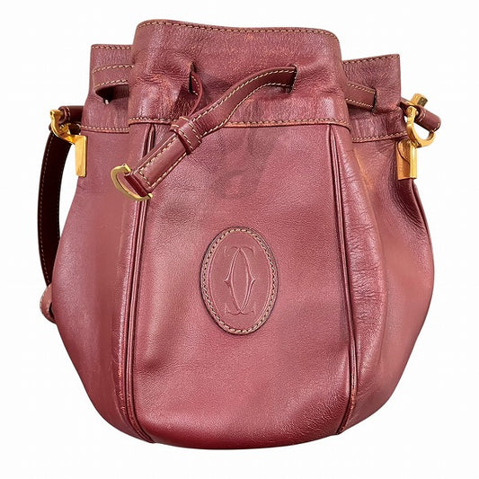 Cartier Must Line Leather Drawstring Shoulder Bag