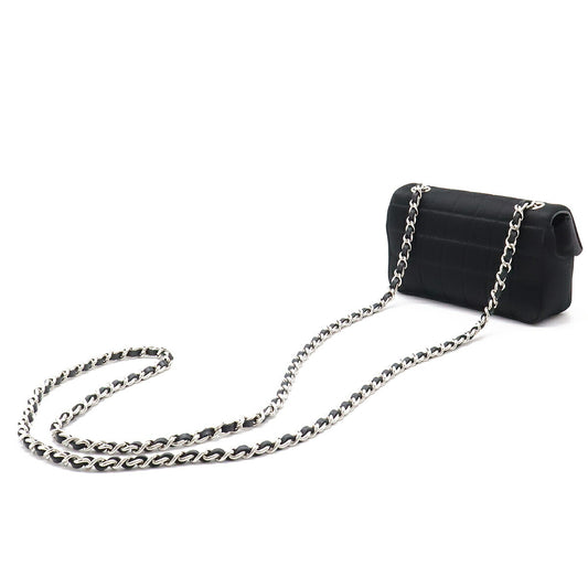 Chanel Satin Chocolate Bar Chain Shoulder Bag