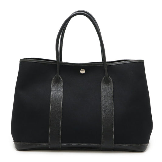 Hermes Garden Party PM Tote Bag Canvas Leather Black